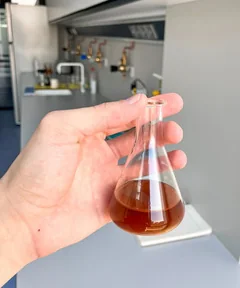 pomegranate seed oil sample in the laboratory